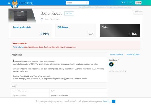 
                            10. Review of Buster Faucet : Scam or legit ? - NetBusinessRating