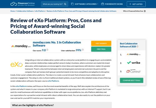 
                            13. Review of eXo Platform: Pros, Cons and Pricing of Award-winning ...