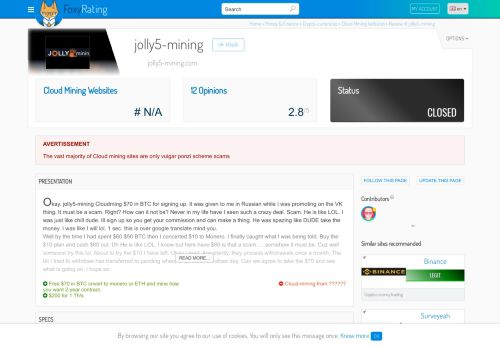 
                            7. Review of jolly5-mining : Scam or legit ? - NetBusinessRating