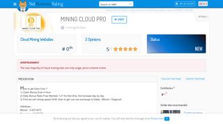 
                            3. Review of MINING CLOUD PRO : Scam or legit ? - ...