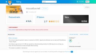 
                            13. Review of mousebux.net : Scam or legit ? - NetBusinessRating