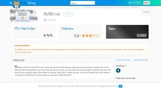 
                            10. Review of RefBit.net : Scam or legit ? - NetBusinessRating