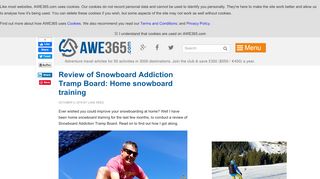 
                            10. Review of Snowboard Addiction Tramp Board Home snowboard training
