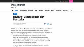 
                            7. Review of Vanessa Bates' play Porn.cake | Daily Telegraph