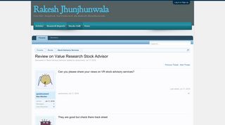 
                            11. Review on Value Research Stock Advisor | Stocks Talk - Rakesh ...
