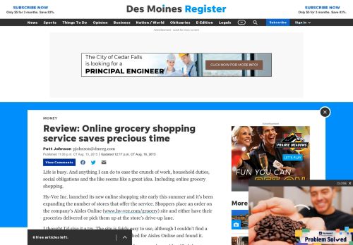 
                            7. Review: Online grocery shopping service saves precious time