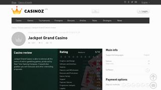 
                            7. Review online Jackpot Grand Casino, player reviews at Casinoz