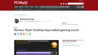 
                            8. Review: Raptr Desktop App makes gaming social | PCWorld