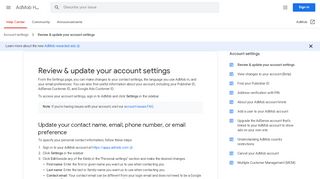 
                            7. Review & update your account settings - AdMob Help