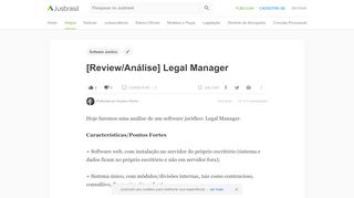 
                            10. [Review/Análise] Legal Manager - Gustavo Rocha - JusBrasil