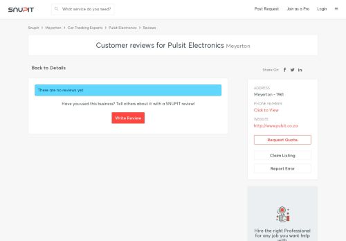 
                            13. Reviews and Ratings for Pulsit Electronics in Central, Meyerton. - Snupit