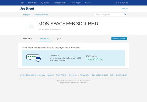 
                            7. Reviews MON SPACE F&B SDN. BHD. employee ratings ...