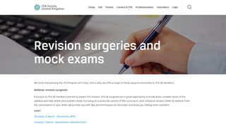
                            6. Revision surgeries and mock exam | CFA UK