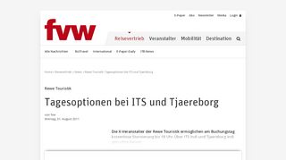 
                            11. Rewe Touristik: Tagesoptionen bei ITS und Tjaereborg - fvw