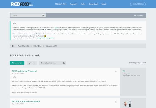 
                            12. REX 5: Admin im Frontend - REDAXO Forum