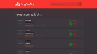 
                            11. rexnet.com.au logins - BugMeNot