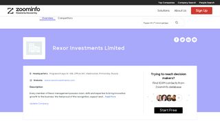
                            13. Rexor Investments Limited | ZoomInfo.com