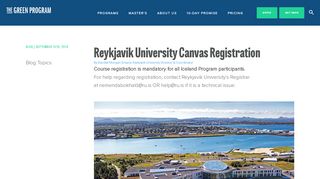 
                            4. Reykjavik University Canvas Registration - The GREEN Program