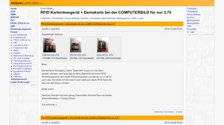 
                            11. RFID Kartenlesegerät + Demokarte bei der COMPUTERBILD für nur 3,70 ...