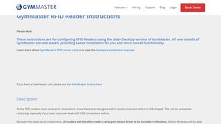 
                            12. RFID Reader Instructions - GymMaster