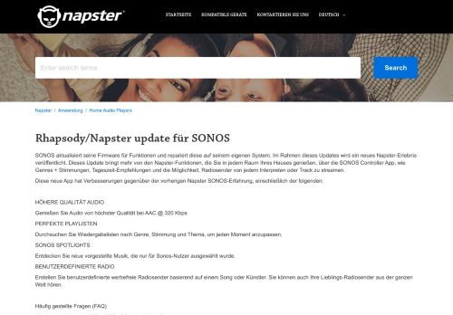 
                            3. Rhapsody/Napster update für SONOS – Napster