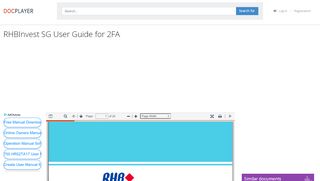 
                            13. RHBInvest SG User Guide for 2FA - PDF - DocPlayer.net