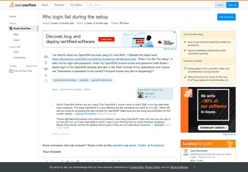 
                            5. Rhc login fail during the setup - Stack Overflow