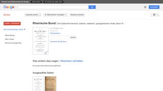 
                            6. Rheinische Bund: Eine Zietschrift historisch, politisch, ... - Google Books-Ergebnisseite