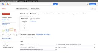 
                            11. Rheinisches Archiv: Wegweiser durch die für die Geschichte des ...