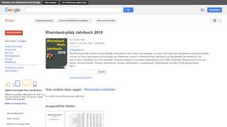 
                            13. Rheinland-pfalz Jahrbuch 2010 - Google Books-Ergebnisseite