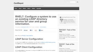 
                            9. RHEL7: Configure a system to use an existing LDAP directory service ...