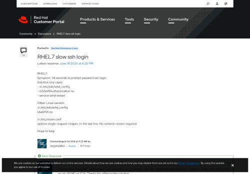 
                            2. RHEL7 slow ssh login - Red Hat Customer Portal