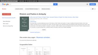 
                            6. Rhetoric and Poetics in Antiquity