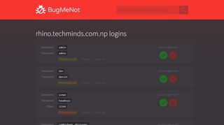 
                            3. rhino.techminds.com.np passwords - BugMeNot