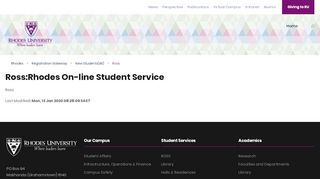 
                            3. Rhodes Online Student Service(ROSS) - Rhodes University-Where ...