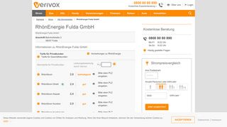 
                            13. RhönEnergie: Strompreise im Überblick - Verivox