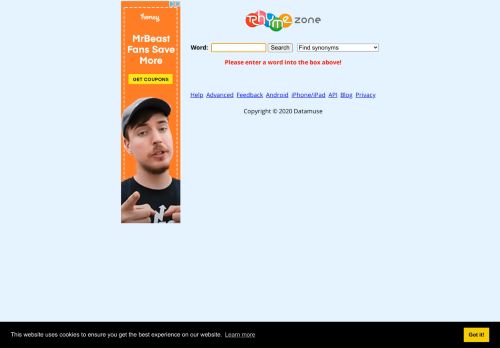 
                            4. RhymeZone: login related words