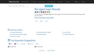 
                            8. Ria agent login Results For Websites Listing - SiteLinks.Info