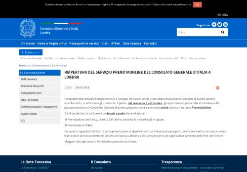 
                            6. riapertura del servizio prenotaonline del consolato generale d'italia a ...