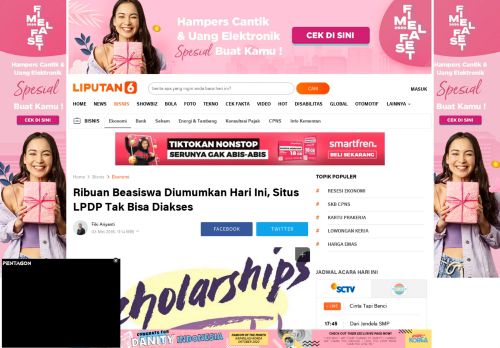 
                            9. Ribuan Beasiswa Diumumkan Hari Ini, Situs LPDP Tak Bisa Diakses ...