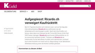 
                            8. Ricardo.ch - Artikel - www.kgeld.ch