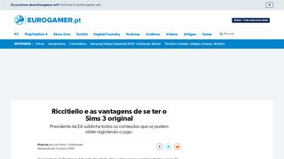 
                            11. Riccitiello e as vantagens de se ter o Sims 3 original • Eurogamer.pt