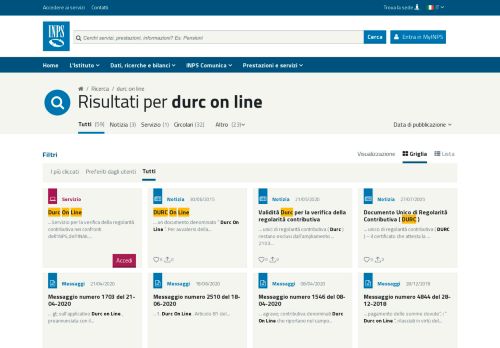 
                            3. Ricerca per durc on line. - Inps