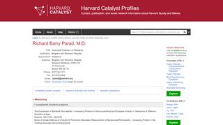 
                            13. Richard Parad | Harvard Catalyst Profiles | Harvard Catalyst