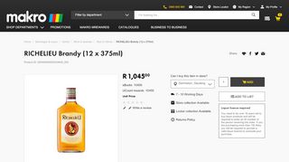 
                            12. RICHELIEU Brandy (12 x 375ml) | Nips & Halves | Nips & Halves ...