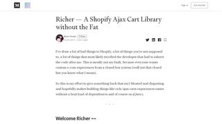 
                            6. Richer — A Shopify Ajax Cart Library without the Fat - Medium