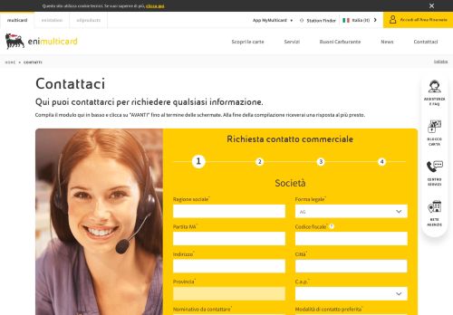 
                            11. Richiedi un contatto commerciale | Eni Multicard