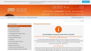 
                            8. Richtig Untervermieten − tempoFLAT.at − Möblierte Wohnungen zur ...