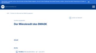 
                            13. Richtlinien Der Mikrokredit des BMASK (ausgelaufen) - Austria ... - AWS