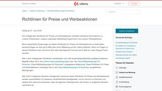 
                            2. Richtlinien für Preise und Werbeaktionen – Udemy